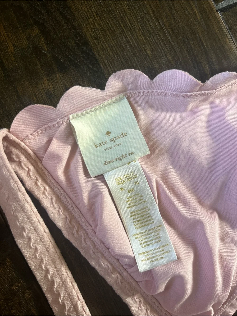 kate spade Pink Scalloped Halter Bikini Top